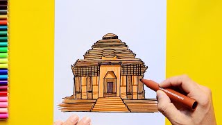 How to draw the Sun Temple Konark [upl. by Abocaj]