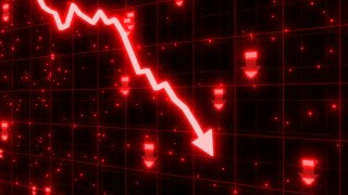 Stock Market Crash of Red Arrow Graph Going Down Into Recession 4K 60fps Wallpaper Background [upl. by Sihunn216]