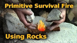 Primitive Survival Fire Using Only Rocks [upl. by Story]