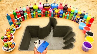 How to make Like Hand with Cement S25 amp iPhone 16 vs Big Coca Cola and Mentos Schweppes amp Mirinda [upl. by Ear]