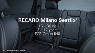 RECARO Milano Seatfix How to install the child seat correctly [upl. by Ahtekal]