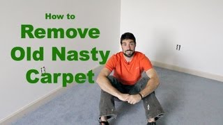 How to Remove Old Nasty Carpet DIY [upl. by Nahum72]