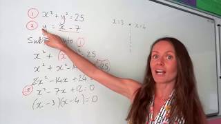 The Maths Prof Solve Simultaneous Equations Linear amp Quadratic [upl. by Caia197]