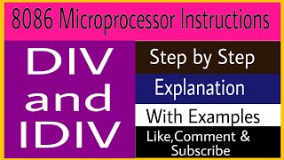 DIV and IDIV instructions in 8086 Microprocessor  Division Instruction [upl. by Yaja]