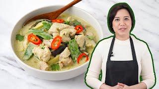 Thai Green Curry with Chicken  Easy Green Curry Recipe [upl. by Ymrej]