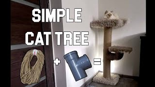 How To Make Easy Cat Scratching Post With PVC Pipes Rope And Hot Glue [upl. by Demmahom]