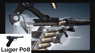 3D Animation How a Luger P08 Parabellum Pistol works [upl. by Assirual]