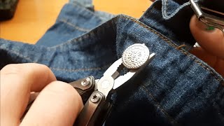 How To Remove Jeans Buttons [upl. by Neelhtakyram]