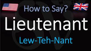 How to Pronounce Lieutenant CORRECTLY [upl. by Lenahc580]