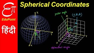 Spherical Coordinate System ★ video in HINDI ★ EduPoint [upl. by Anelra]