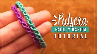 Cómo hacer pulsera de hilo fácil y rápida 1✨ Paso a Paso  DIY Macrame Friendship Bracelet [upl. by Sylvan]