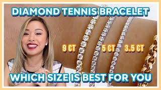 Comparing Diamond Tennis Bracelet on hand 35ct  5ct  9ct White Gold Yellow Gold By Bonnie Jewelry [upl. by Wendeline]