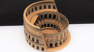 Diy  How To Make The Rome Colosseum From Cardboard At Home [upl. by Latoniah]