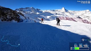 Zermatt Matterhorn Ski Run Hohtälli  Zermatt [upl. by Delmer]