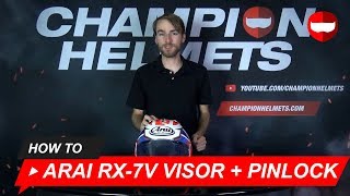 How to Remove the Visor and Add a Pinlock for the Arai RX7V  ChampionHelmetscom [upl. by Peoples820]