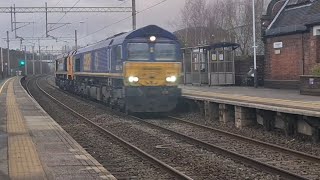 66797 and 66306 pass through longport 22122023 [upl. by Esinereb]