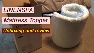 LINENSPA 3 Inch Gel Infused Memory Foam Mattress Topper Unboxing and Review [upl. by Benjamin]