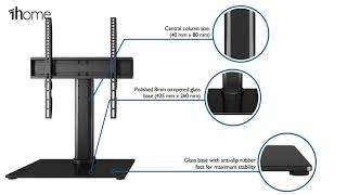 BONTEC Universal Swivel Table Top TV Stand installation instructions [upl. by Ladew]