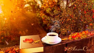 Serene Autumn Morning Ambience Coffee Pouring Leaves Falling Cozy Nature Sounds Pages Turning [upl. by Lussier502]