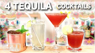 4 Easy TEQUILA Cocktails  Cocktail Recipes [upl. by Niwrad]