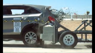 Rear Crash Tests  50 mph  Three Row SUVs [upl. by Dlareme]