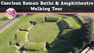 CAERLEON ROMAN BATHS amp AMPHITHEATRE WALES  Walking Tour  Pinned on Places [upl. by Niveb]