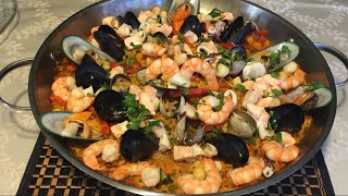 PAELLA DE MARISCOS DELICIOSA RECETA [upl. by Aduh237]