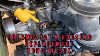 2011 Ford Fiesta Thermostat amp Housing Replacement [upl. by Nnylorac7]