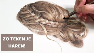 HAREN TEKENEN in 5 stappen [upl. by Isewk]