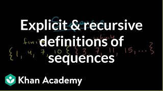 Explicit and recursive definitions of sequences  Precalculus  Khan Academy [upl. by Saylor868]