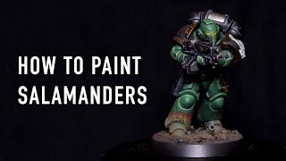 How to Paint Salamanders – Warhammer 40k – Tutorial [upl. by Polly801]