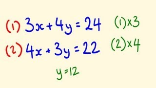 Simultaneous Equations Math Lesson [upl. by Ayotnom]