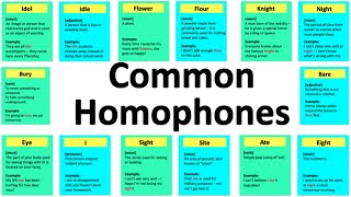 10 Common Homophones You SHOULD Know  Learn with examples  Part 1 [upl. by Nolyarg]