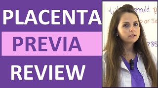 Placenta Previa Nursing Treatment Symptoms Types Causes NCLEX Lecture [upl. by Hilleary617]