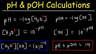 pH pOH H3O OH Kw Ka Kb pKa and pKb Basic Calculations Acids and Bases Chemistry Problems [upl. by Nylrac]