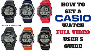 HOW TO SET A CASIO WATCH FULL VIDEO USERS GUIDE [upl. by Samuelson]