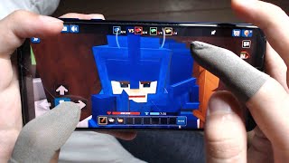 MOBILE BedWars HANDCAM with FINGER SLEEVE Blockman Go [upl. by Rasia134]