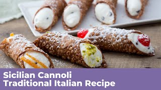 SICILIAN CANNOLI  Traditional Italian Recipe [upl. by Pancho]