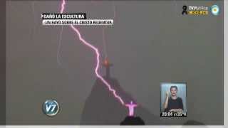 Visión 7 Rayo quebró dedo del Cristo Redentor en Brasil [upl. by Garvey]