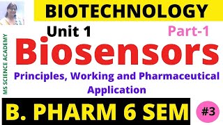 BiosensorsPrincipleWorkingApplication in PharmacyBiotechnologyUnit1B Pharm 6 SemLect3Part1 [upl. by Manlove]