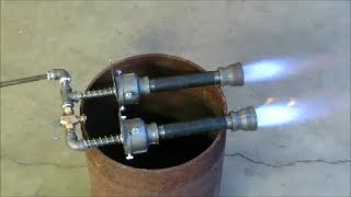 gas forge homemade dual burners [upl. by Crudden]