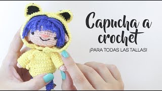 Cómo hacer una capucha a crochet  ¡Todas las tallas [upl. by Ahsinit]