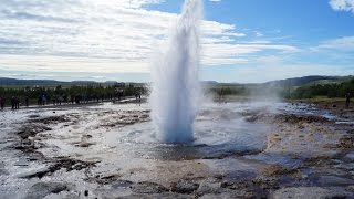 The Geysirs of the Haukadalur Geothermal Area Geysir Strokkur  IslandIceland [upl. by Lorrayne]