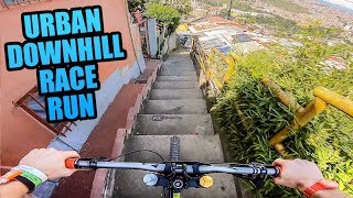 CRAZY URBAN MTB DOWNHILL TRACK  FULL RACE RUN [upl. by Inaboy]