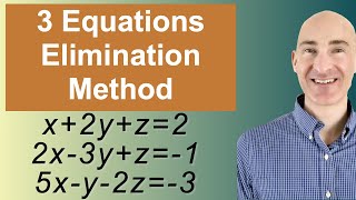 Solving Systems of 3 Equations Elimination [upl. by Erina]