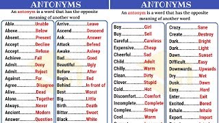 120 Common Opposites in English from AZ  Antonyms List Part I [upl. by Rosanne]