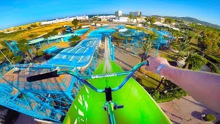 BMX RIDING AT INSANE ABANDONED WATERPARK IBIZA [upl. by Ahsatniuq]