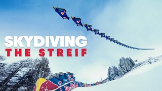 The World’s Hardest Downhill Ski Slope Seen From The Air  w Red Bull Skydive Team [upl. by Kaslik]