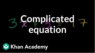 Solving a more complicated equation  Linear equations  Algebra I  Khan Academy [upl. by Adnaerb]