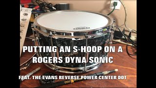 Putting An SHoop On A Rogers DynaSonic Snare w Drum Dial Settings for The Toms How To Tune A Drum [upl. by Assilim8]